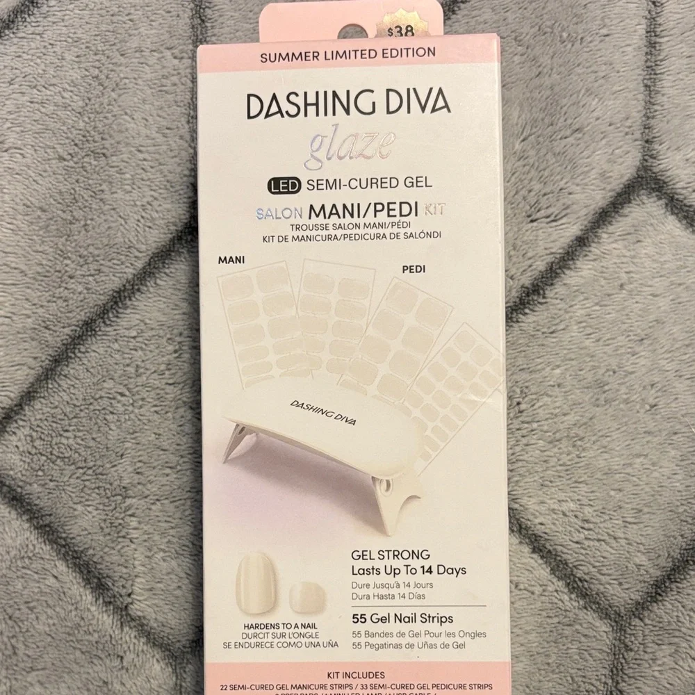 NEW Dashing Diva Glaze LED Semi-Cured Gel Mani Pedi Starter Kit 55 Strips
